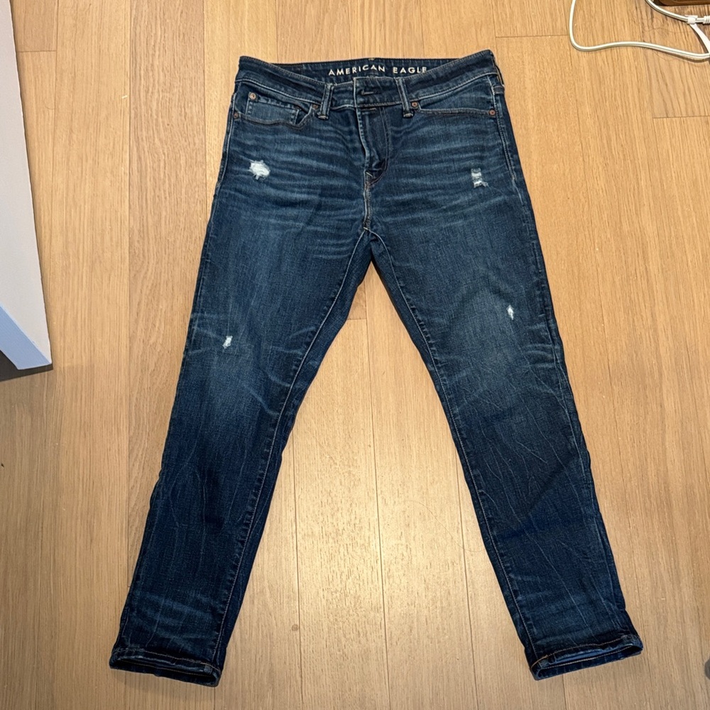American Eagle Outfitters Men's Deep Indigo Skinny Jeans
